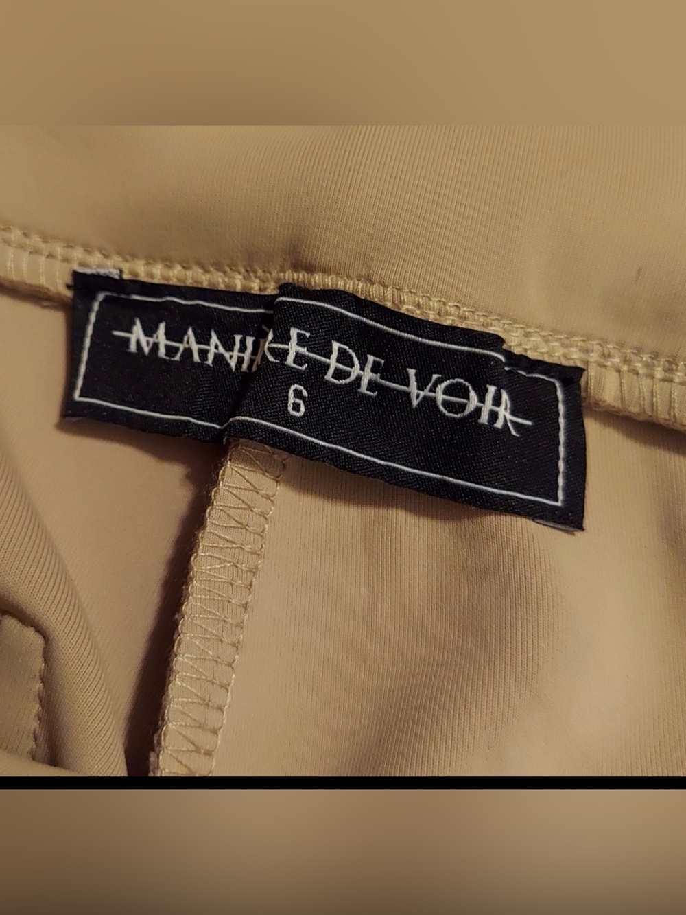 Manière De Voir Beige Neoprene Pintuck Leggings XS High Waist - Picture 15 of 16